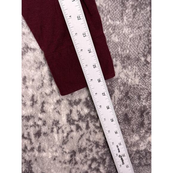 Proper Cloth Shirt Medium Mens Slim Fit Burgundy Pique Long Sleeve Button Down - Picture 5 of 7